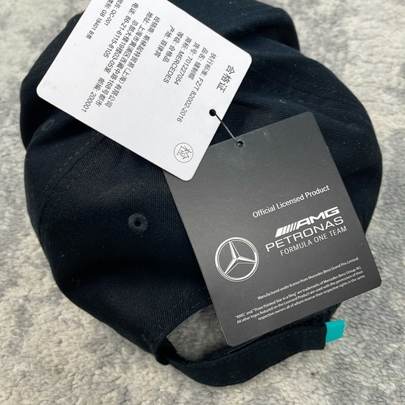 NWT Mercedes AMG Petronas F1 Logo Cap Baseball Hat Black Marriott Logo OS - Picture 10 of 11